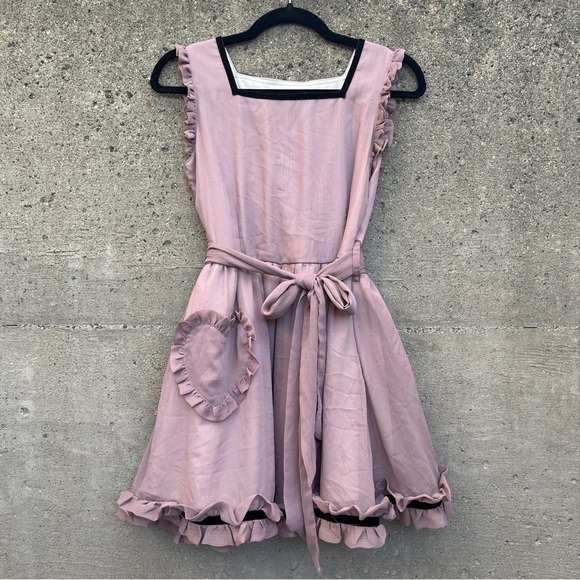 CUTE Mon lily mauve lolita tulle dress w ruffle trim and bow - Picture 1 of 9